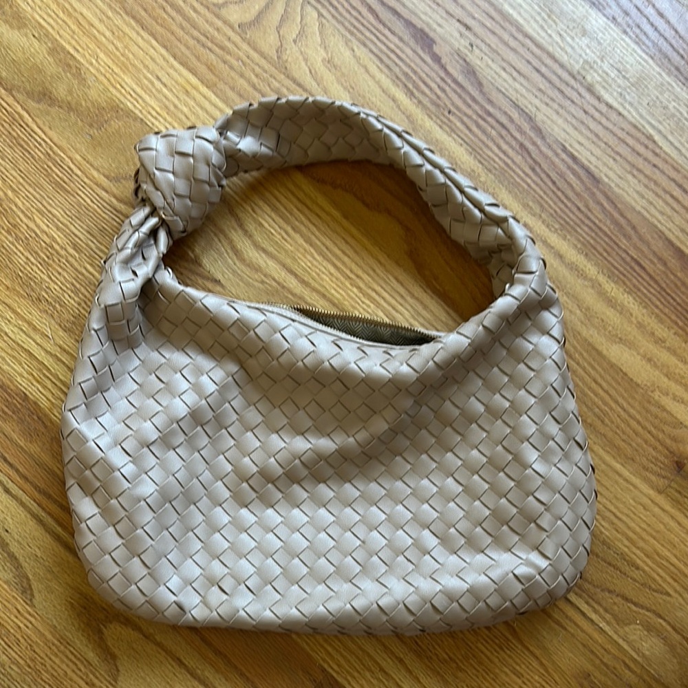 Nude Woven knot hobo bag